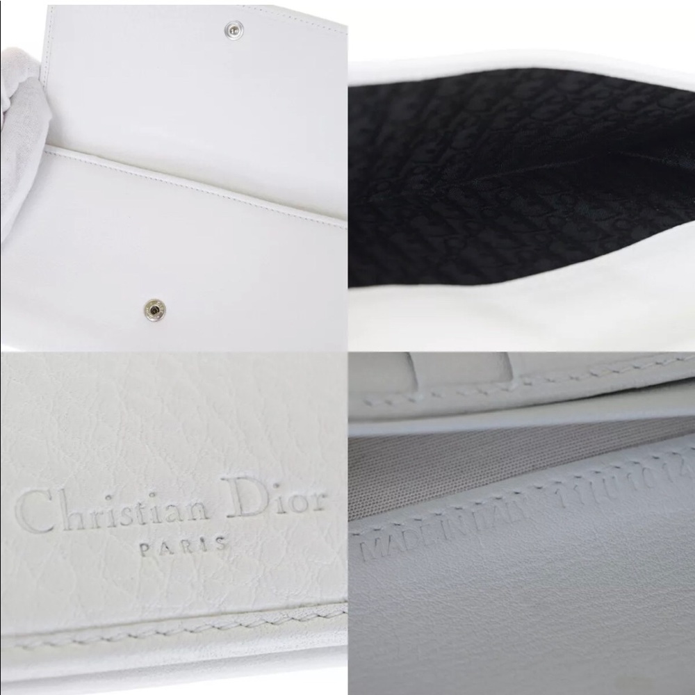 👜 DIOR Wallet White Long Logos Bifold Leather - Picture 8 of 8